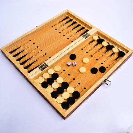 Wooden Magnetic 3 In 1 Chess Set  Folding