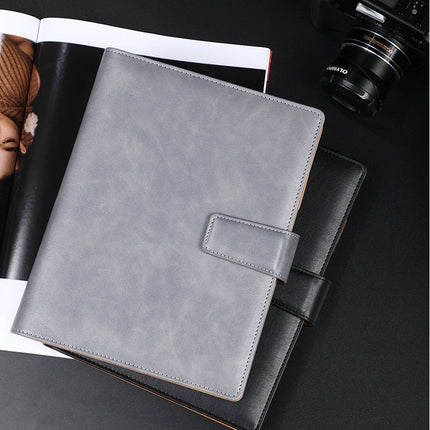A5 leather buckle 6-hole clip notebook