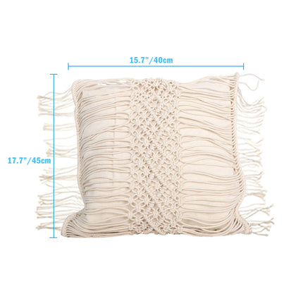 Hand-woven tassel pillow