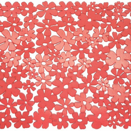 iDesign Blumz Floral Red Flexible Plastic Large Sink Protector Mat 12.5in x 16in
