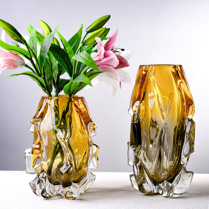 Creative Crystal Glass Vase Flower Arrangement Art Ornaments