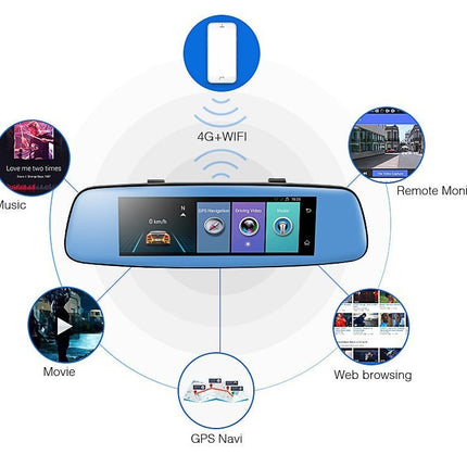 8 Inch 4G Android cloud mirror driving recorder
