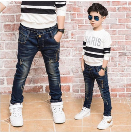Boys' Jeans Korean Style Trousers Loose-fitting Pants