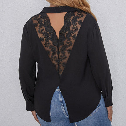 European And American Women's Plus Size Lace Top