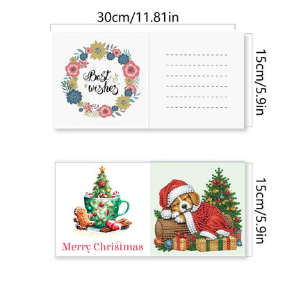 Christmas Style 6 Combination Puppy Style Handmade Greeting Cards