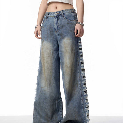 American Retro Gradient Jeans For Women's High Street