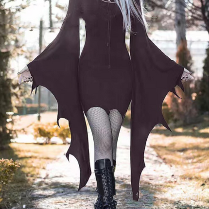 Cosplay Medieval Forest Elven Elf Pixie Costume For Women Gothic Vintage Slim Hooded Nienna Dress Halloween Carnival Party Dress