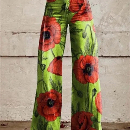 Plus Size Women's Casual Thin Wide Leg Imitation Jeans