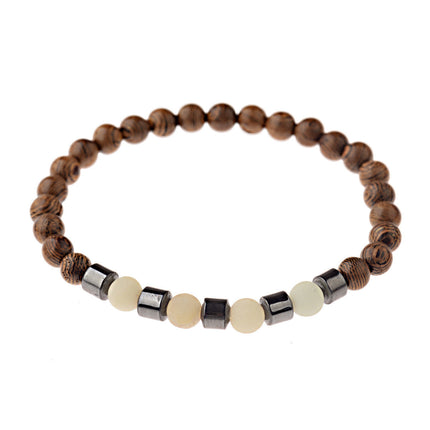 Same Style Personalized Cross Wood Grain Wooden Bead Bracelet