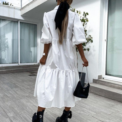 Shirt Lapel Plus Size Loose Swing Dress