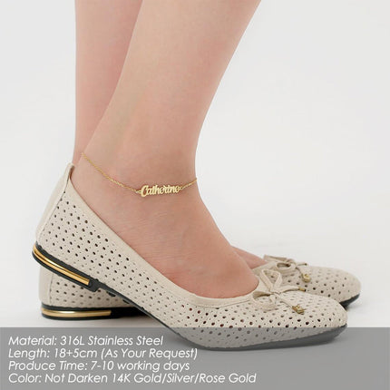 Personalized Custom 316L Stainless Steel Jewelry, English Alphabet Name Anklet