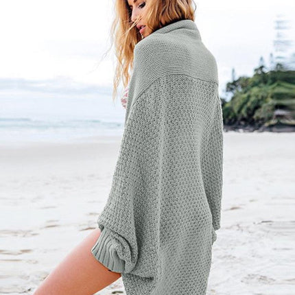 Bat Ssleeve Plus Size Knitted Cardigan Sweater
