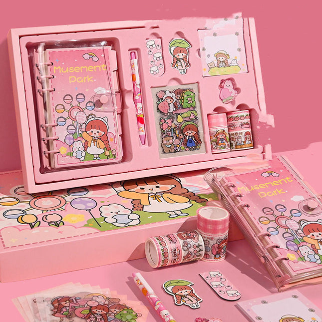 Hand Account Book Gift Box Set Cute Girl Heart Notebook