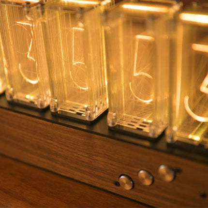 Modern Digital Nixie Tube Clock 6-tubes Night Light Bedroom Desktop Clock