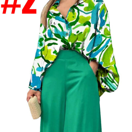 Women's Printed Casual Suit Loose Plus Size