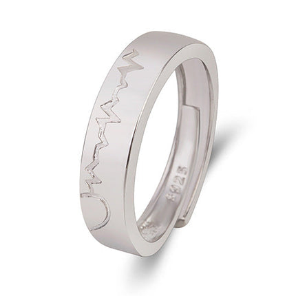 New Product Love Electrocardiogram Ring Love Ripple Ring Simple Japanese And Korean Style For Your Heartbeat Ring Douyin Same Style