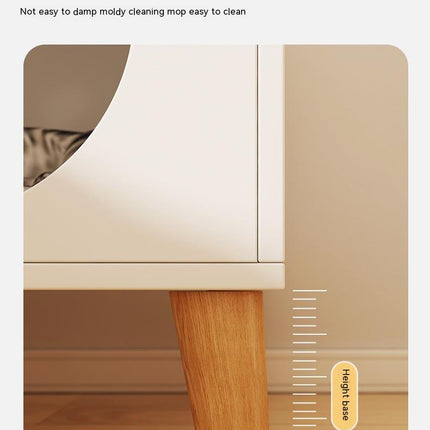 Solid Wood Leg Cat Nest Bedside Table Simple Modern