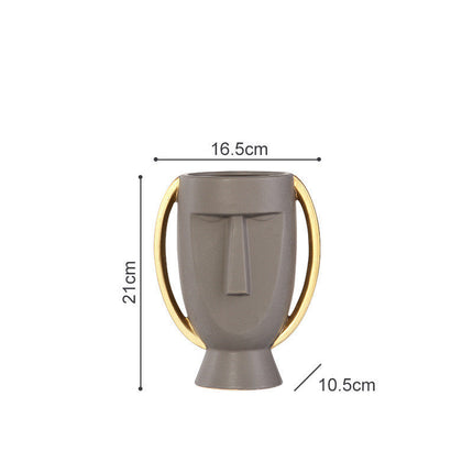 Northern Europe Limelight Resembles Facial Ceramic Vase Originality Is Contracted