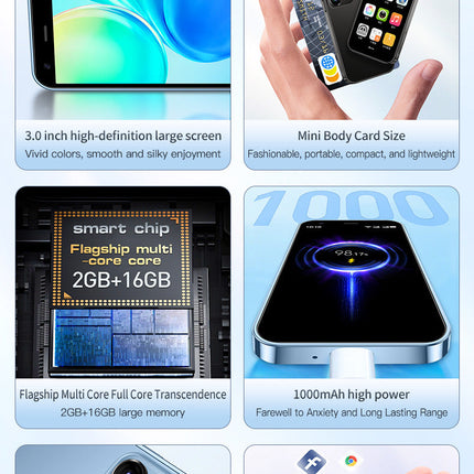 S23PRO & XS15 Mini Smart Small Mobile Phone 30 Screen 2G 16G Android 3G Network WIFI
