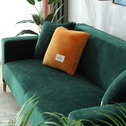 Winter Thick Plush Chaise Stretch Sofa Cover