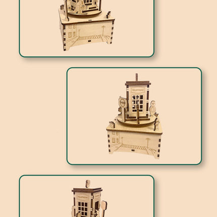 Wooden Music Box Telephone Booth Furniture