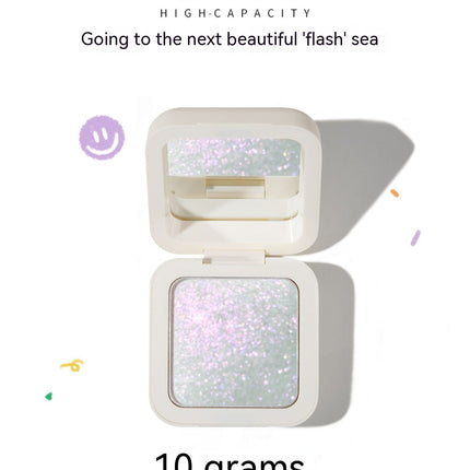 Small White Square High Light Contour Compact Glitter Face Brightening Mashed Potatoes