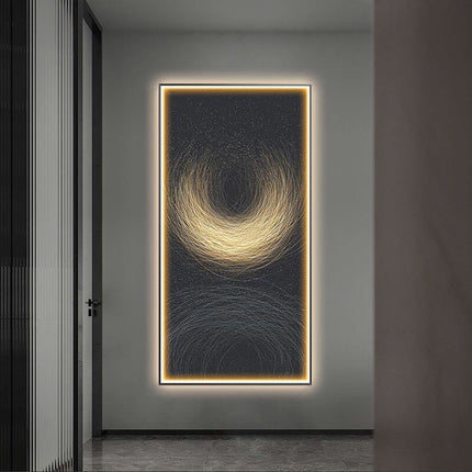 Modern Light Luxury Wall Abstract With Light Hanging Picture
