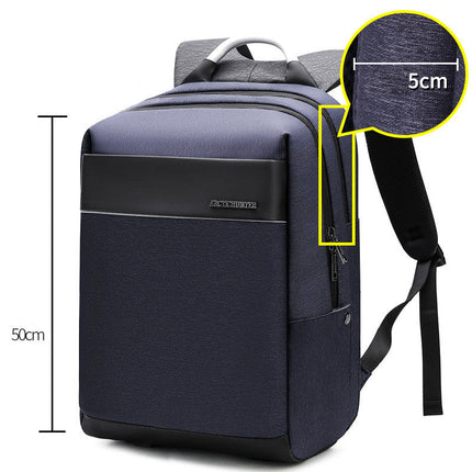 New black Computer backpack men''s European and American trend schoolbag