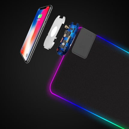 Wireless Charger LED Light Colorful RGB Glowing Mouse Pad