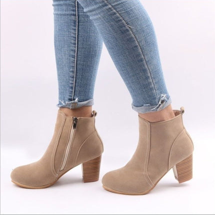 Women's high heel side zipper Martin boots