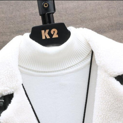 Men's Autumn Winter Lamb Plush Coat