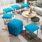 Blue fleecy / Sponge cushion 36X36X38CM