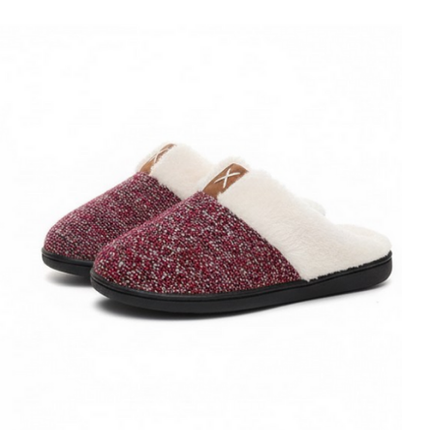 New Sparkling Purple Winter Plush Fashion Thick Bottom Warm House Slipper for Women
