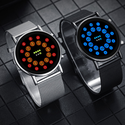 Fashionable Lightweight Mesh Belt LED Ball Watch