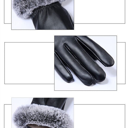 Ladies Plus Velvet Thick Warmth Touch Screen Gloves