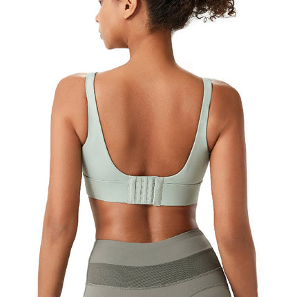 Women's Solid Colour Fixed Cup Plus Size Sports Underwear