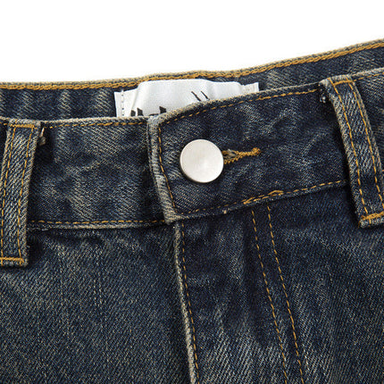 Flared Zipper Vintage Striped Jeans