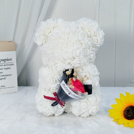 Rose Bear Preserved Fresh Flower Valentine's Day Birthday Gift