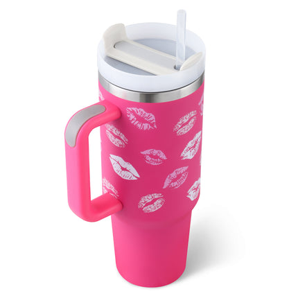 40oz Insulated Tumbler With Handle & Straw – Stainless Steel Vacuum Coffee Cup | Perfect Gift