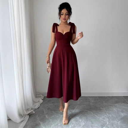 Lace-Up Waist-Cinching Maxi Dress – Sleeveless Flowy Style