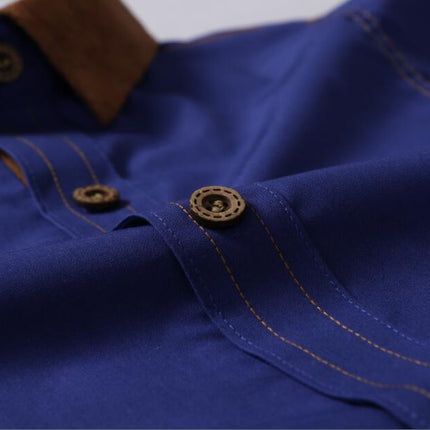 Casual Men's Loose Plus Size Long-sleeved Shirt