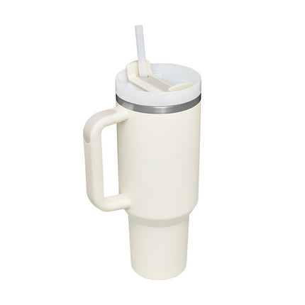 40oz Insulated Tumbler With Handle & Straw – Stainless Steel Vacuum Coffee Cup | Perfect Gift