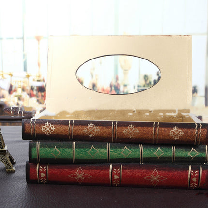 Wooden Book Box Tissue Crafts Home Decor