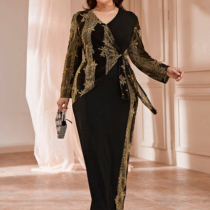 Fashion Print Ladies Plus Size Dress