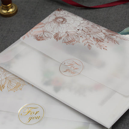 Sulfuric Acid Paper Invitation Card Bronzing Matte Varnish