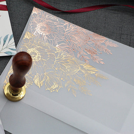 Sulfuric Acid Paper Invitation Card Bronzing Matte Varnish