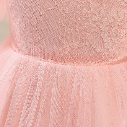 Girls' Lace Stitching Umbrella Princess Dress