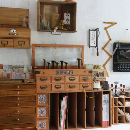 Tape Stamp Sticker Solid Wood Storage Box Retro