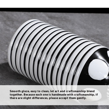 Simple Nordic Minimalism Black And White Striped Ceramic Vase