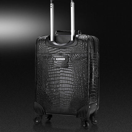 Genuine Leather Crocodile Pattern Suitcase Men's Top Layer Cowhide